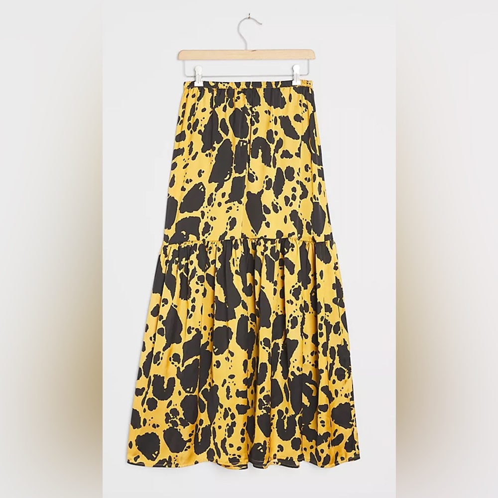 Corey Lynn Calter Kisa Maxi Skirt golden and black print size M